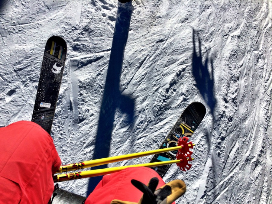 Feel your ski boots while you're on the lift to help improve your skiing.